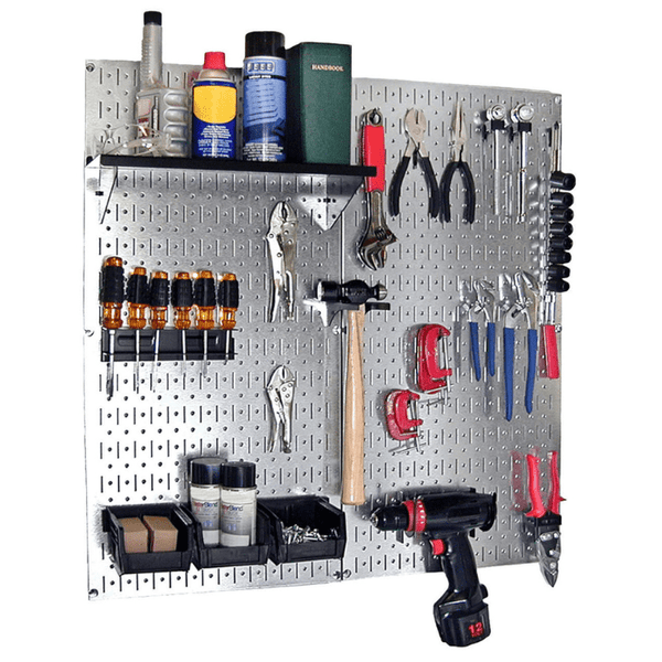 Metal Pegboard Utility Tool Storage Kit - Pegboard with Hooks