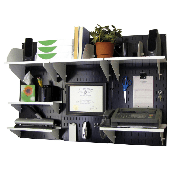 Wall-Mounted Home and Office Wall Organizer Kit - Wall Panels with Accessories