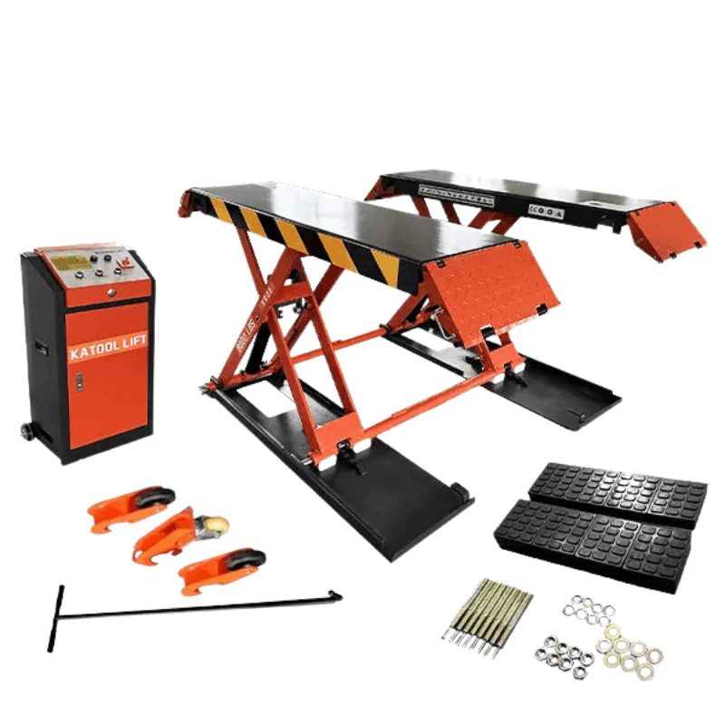 Katool KT-X90E 8000 lb Electric Mid-Rise Scissor Lift with Low-Profile Base